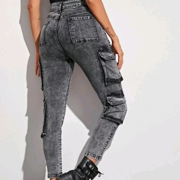 Shein Denim Cargo Pants - Picture 2 of 14
